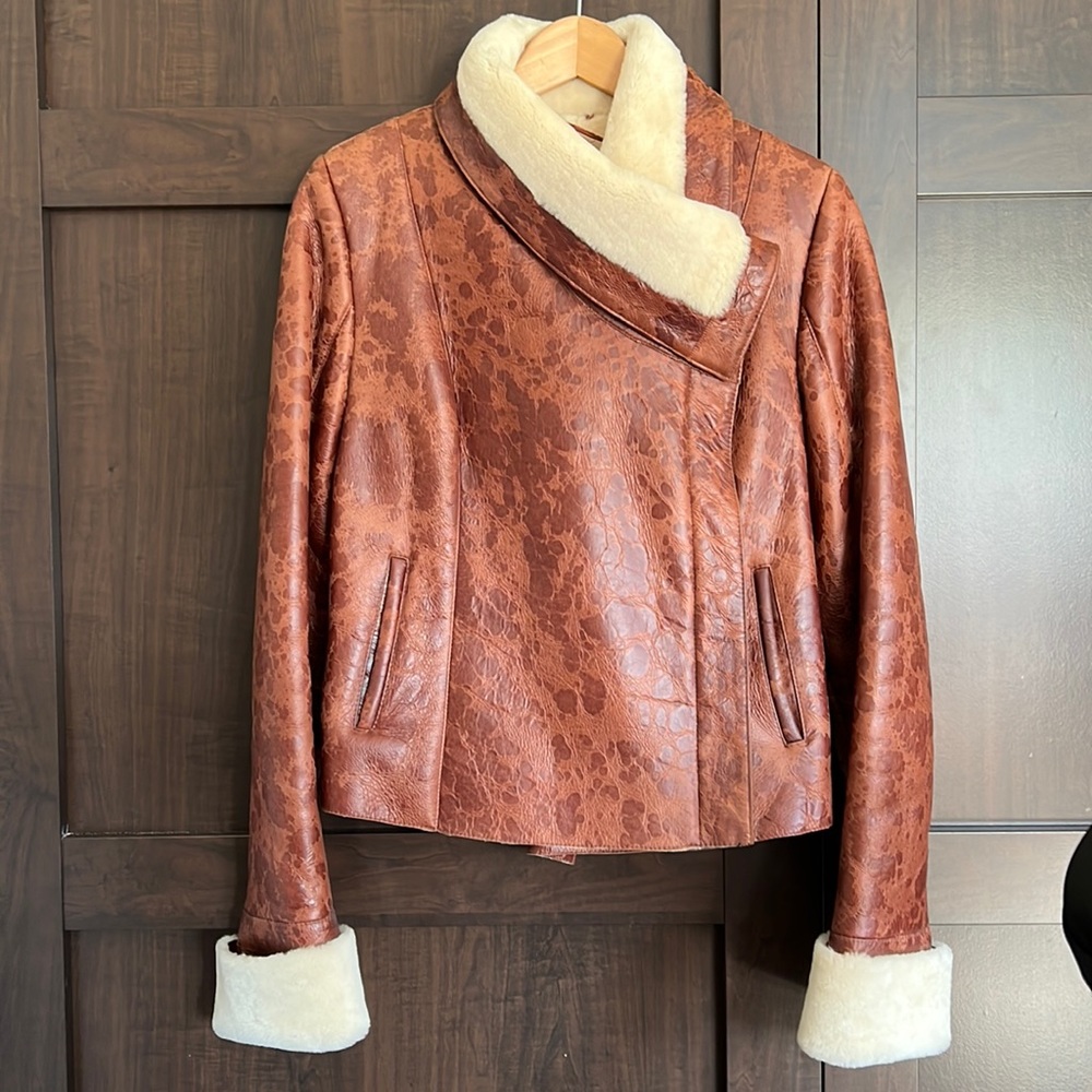 Shearling biker jacket Coat S Sherpa